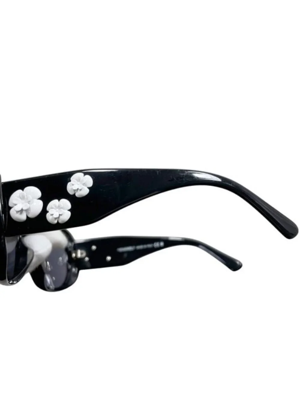 Chanel Sunglasses Camellia 87 Acetate Black Eyewear